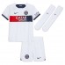 Billiga Paris Saint-Germain Manuel Ugarte #4 Barnkläder Borta fotbollskläder till baby 2023-24 Kortärmad (+ Korta byxor)